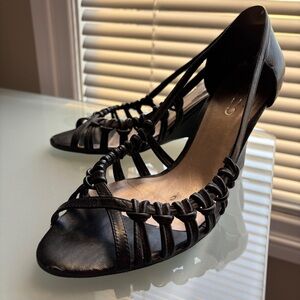 ALDO Black Strappy Wedge Heel Sandals